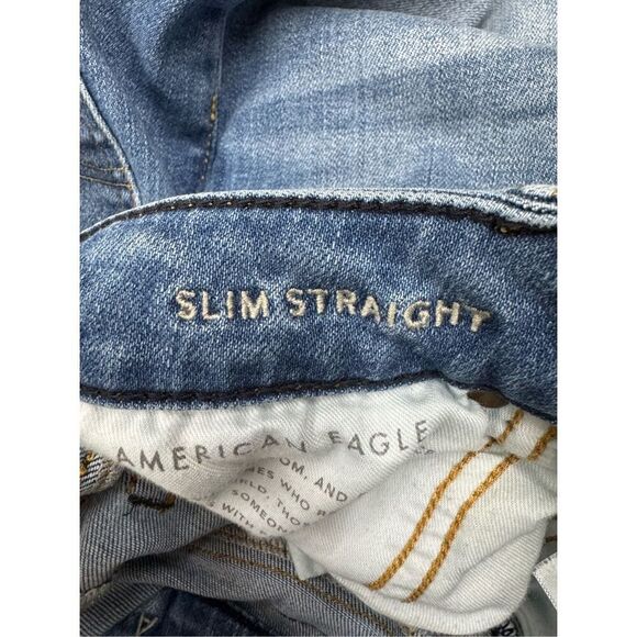 American Eagle Men’s Next Level Airflex Slim Straight Jeans Size 26x30 - Picture 6 of 7